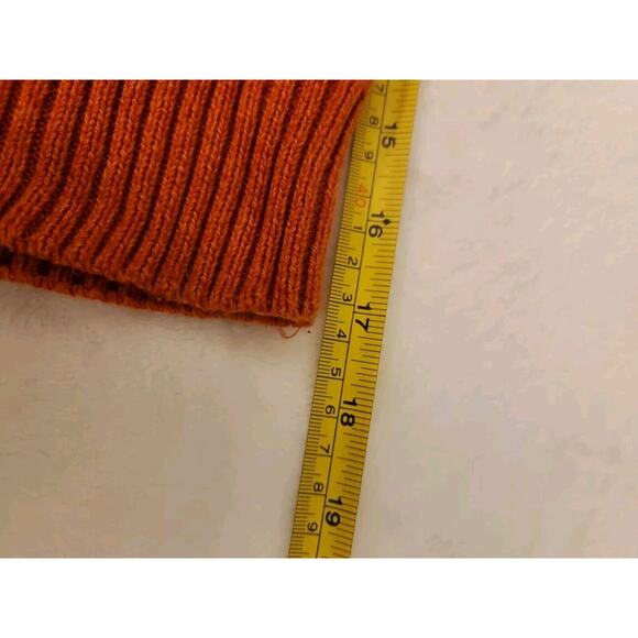 Chaps Sweater Mens 2XL Orange Elbow Pads Long Sleeve 1/4 Button Pullover Heavy - Picture 6 of 9